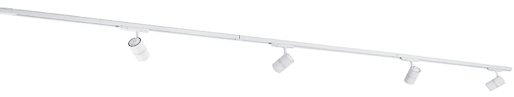 LED Sistema de calhas moderno trifásico branco com 4 focos 3000-4000K - Ruler 38 Moderno