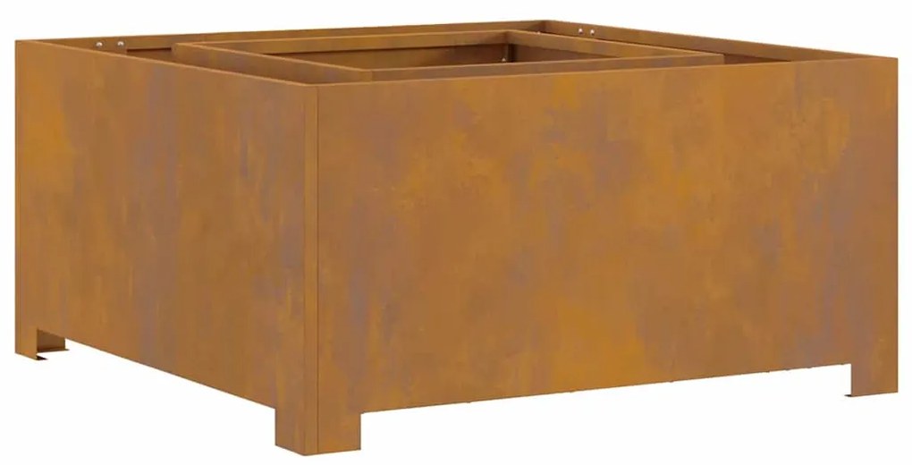 Fogueira vidaXL Quadrada 80x80x40 cm Aço Weathering