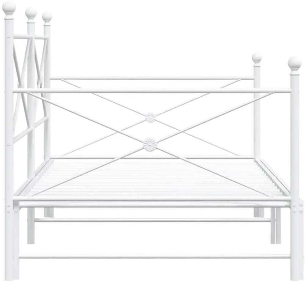 Cama de dia com gavetão sem colchão 100x190 cm aço branco