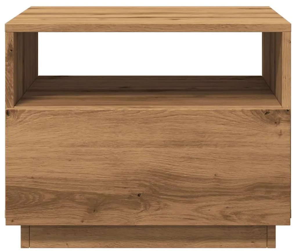 Mesa de centro com luzes LED 50x49x40 cm carvalho artesanal