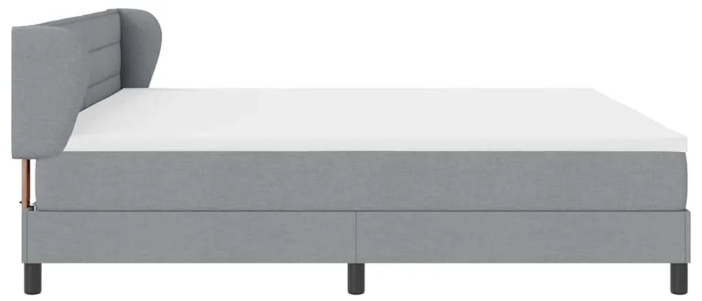 Cama Box com Colchão vidaXL Cinza Claro 200x200 cm Têxtil