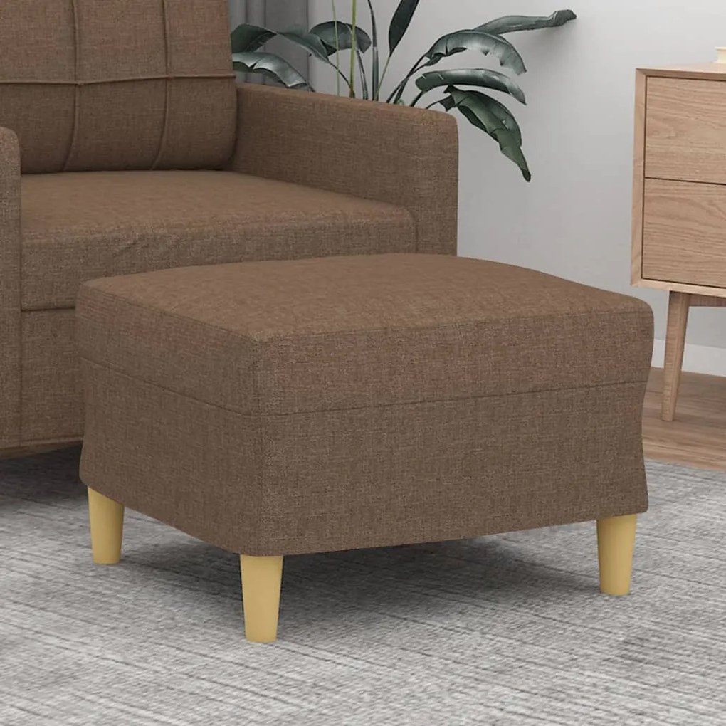 vidaXL Apoio de pés 60x50x41 cm tecido castanho