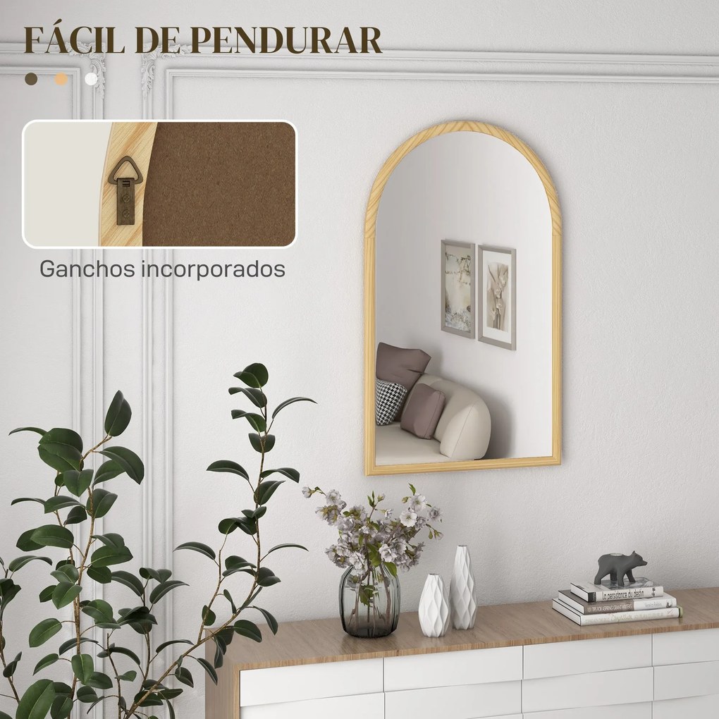 Espelho de Parede 65x110 cm Espelho de Entrada com Estrutura de Madeir