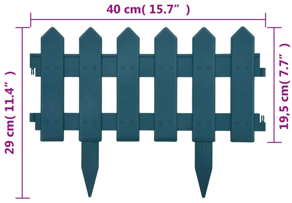 Bordas de relvado 25 pcs 10 m PP verde