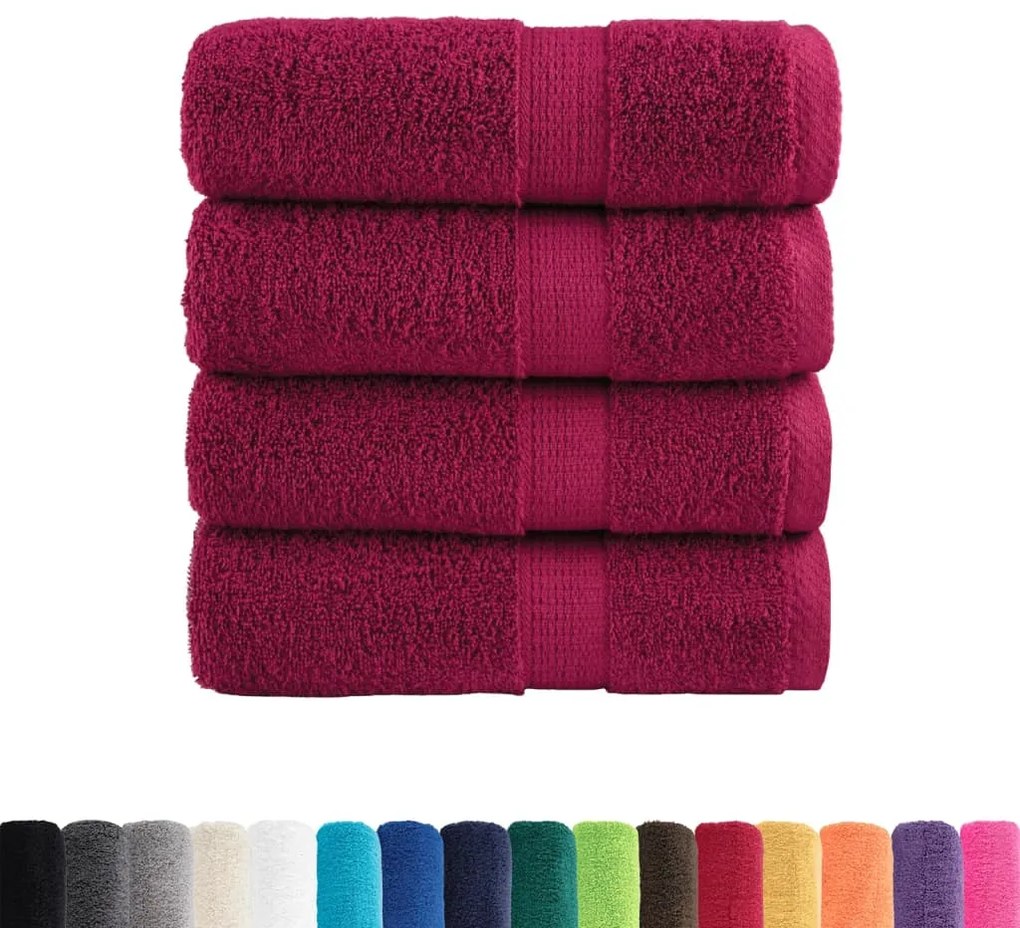 Toalhas de mãos premium SOLUND 4 pcs 30x30 cm 600 g/m2 bordô