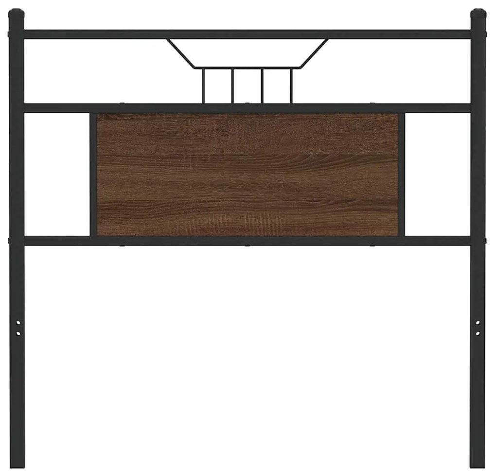 Cabeceira de cama 75 cm derivados madeira/aço carvalho castanho