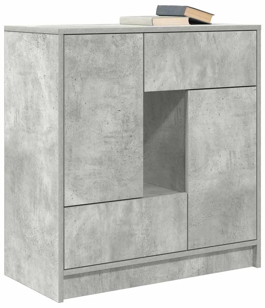 Aparador com gavetas e portas 70,5x34x74,5 cm cinza cimento