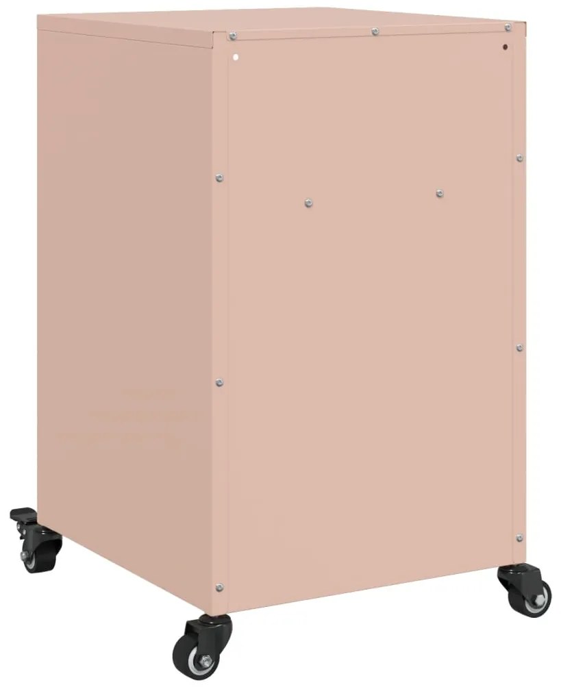 Mesas de cabeceira 2 pcs 36x39x59 cm aço rosa