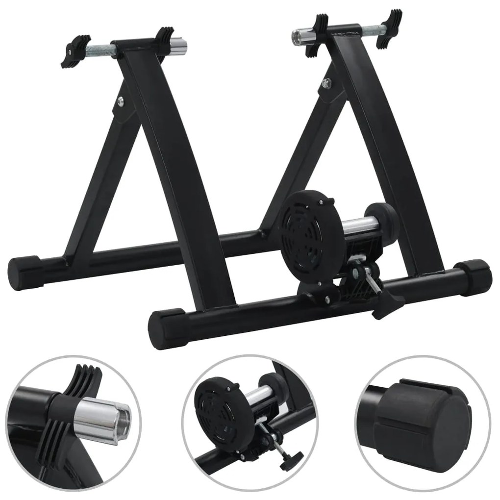 vidaXL Rolo de treino para bicicleta roda 26-28 aço preto