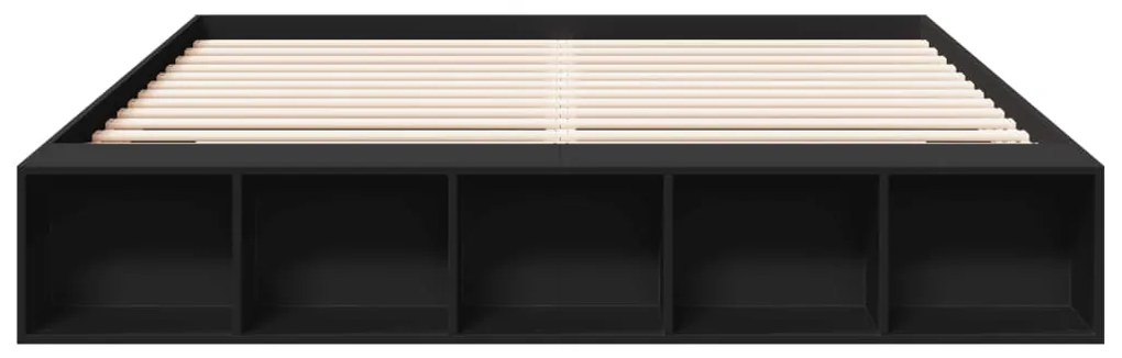 Estrutura de cama 180x200 cm derivados de madeira preto