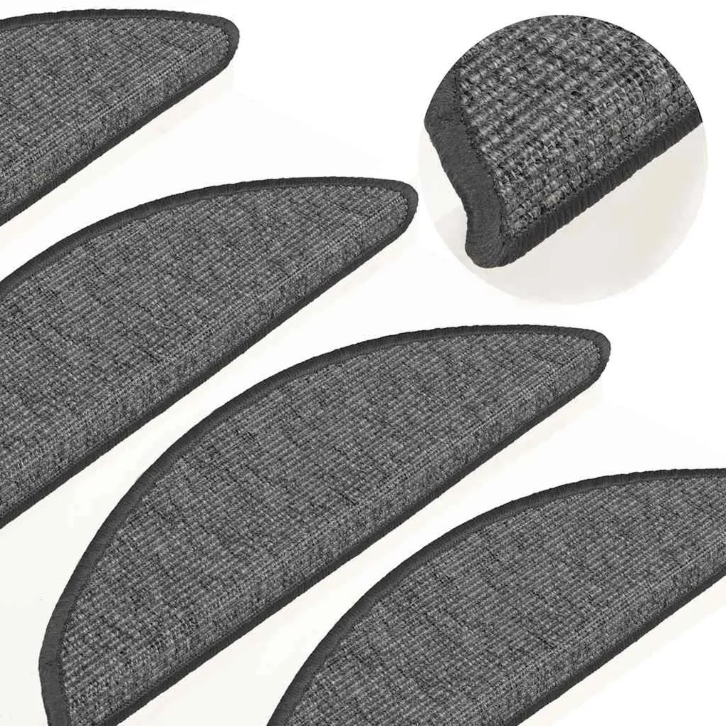 vidaXL Tapetes de escada adesivos 15 pcs 56x17x3 cm bege e cinzento