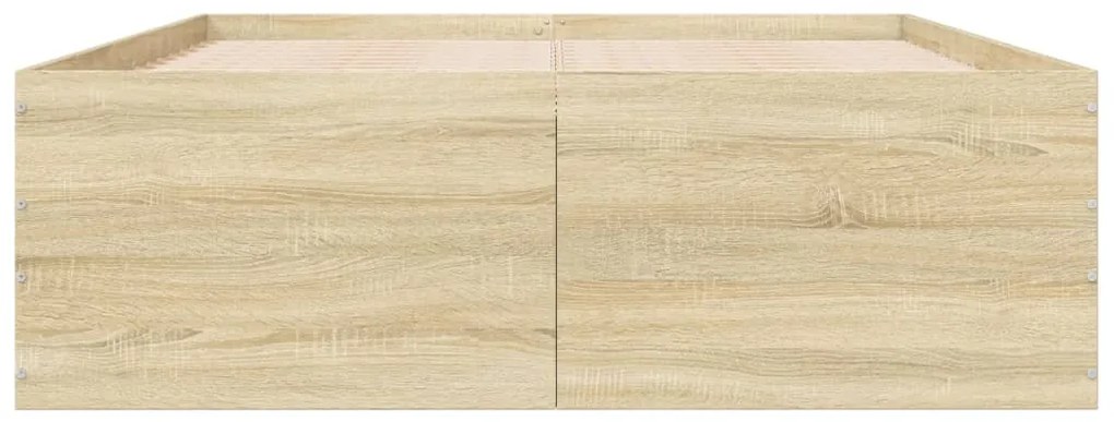 Estrutura de cama 140x190 cm derivados madeira carvalho sonoma