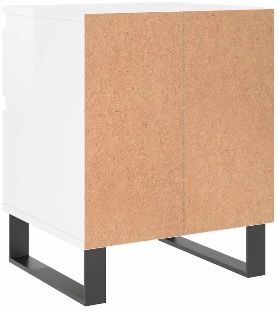 Mesa de cabeceira 2 pcs derivados de madeira branco brilhante