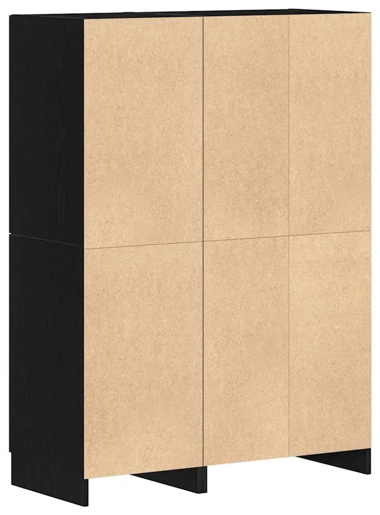 2 pcs armário de cozinha conjunto derivados de madeira preto