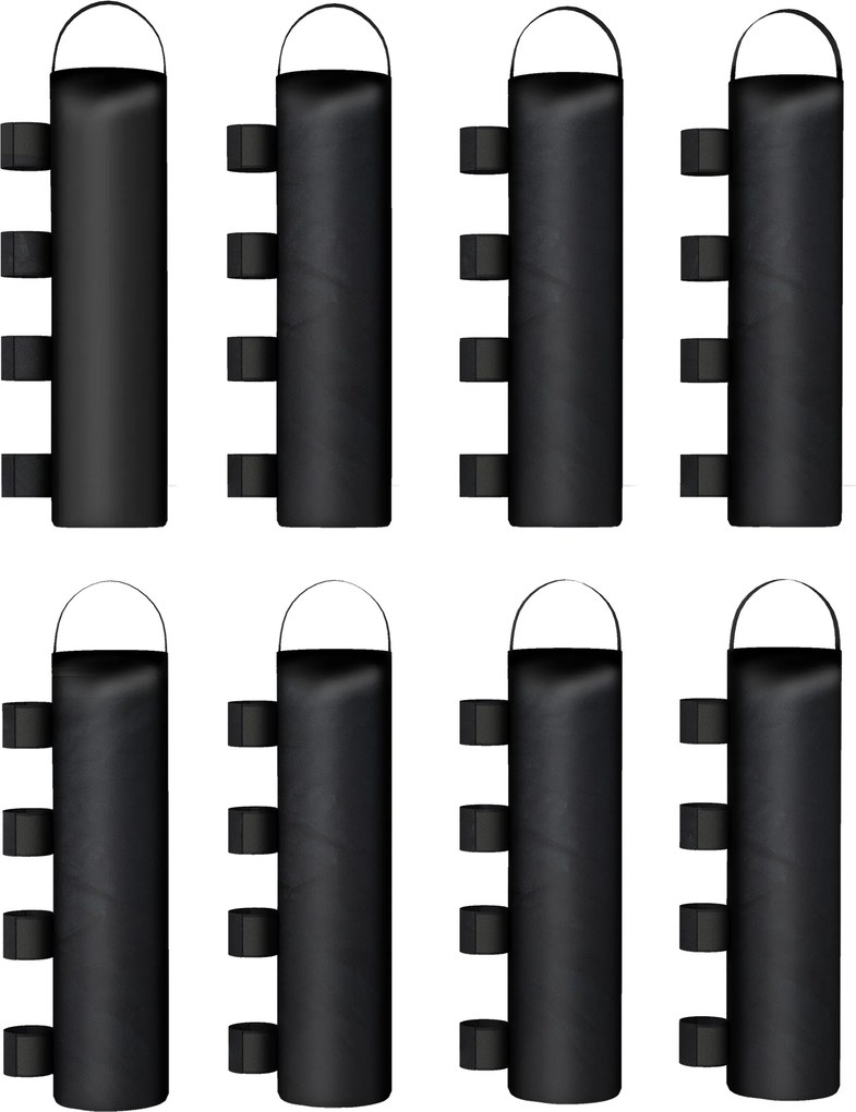 Conjunto de 8 Sacos de Peso para Tendas (NÃO INCLUIDA) Sacos de Areia em Tecido Oxford 600D Para Pernas de Toldo Sem Areia Preto