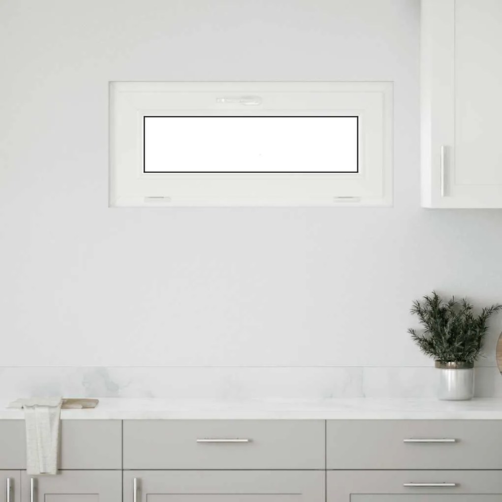 vidaXL Janela de porão RISOR 90x40 cm basculante 2 vidros branco