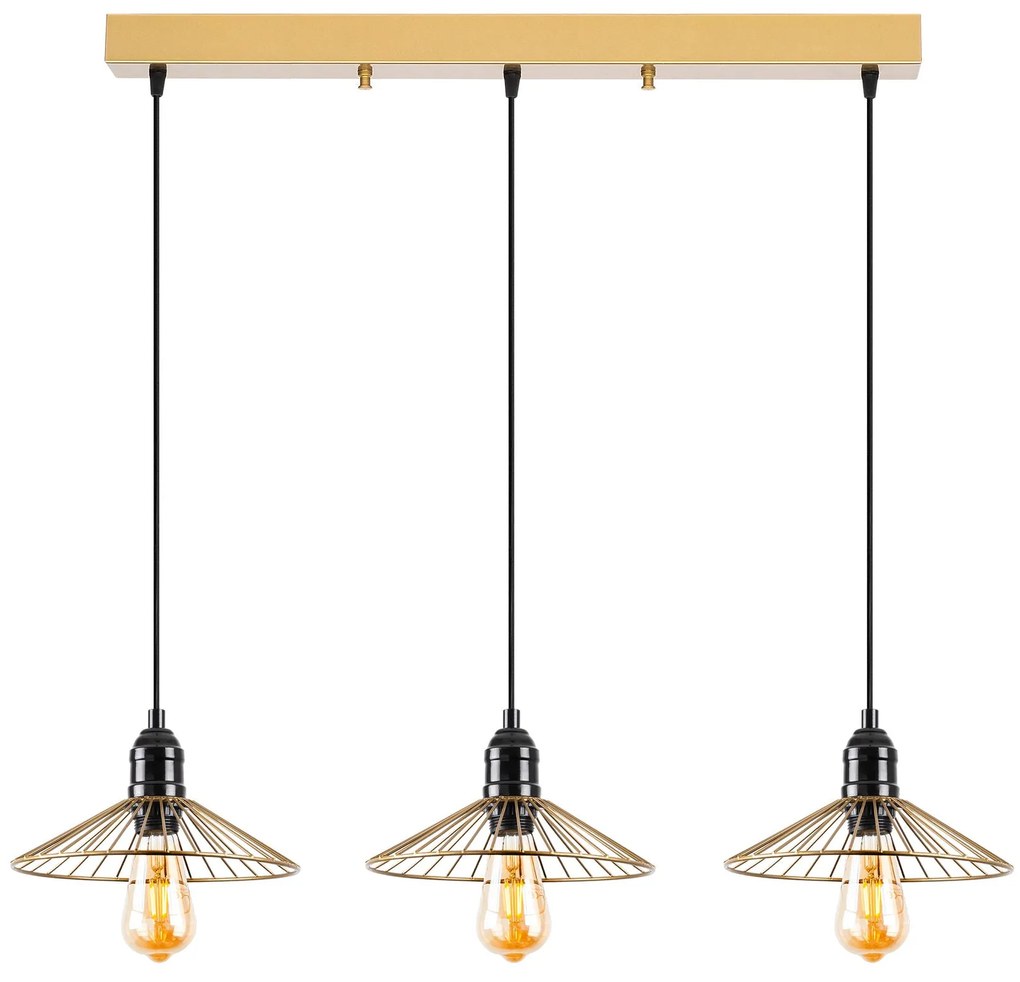 Candeeiro de Teto Kila – Dourado Brilhante – 98 x 25 x 114 cm