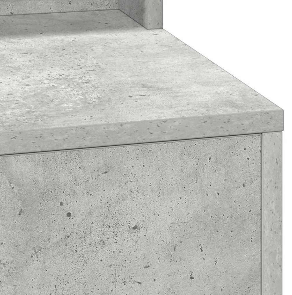 Mesa de Maquiagem vidaXL com Luzes LED Cinza Concreto 79x41x135 cm