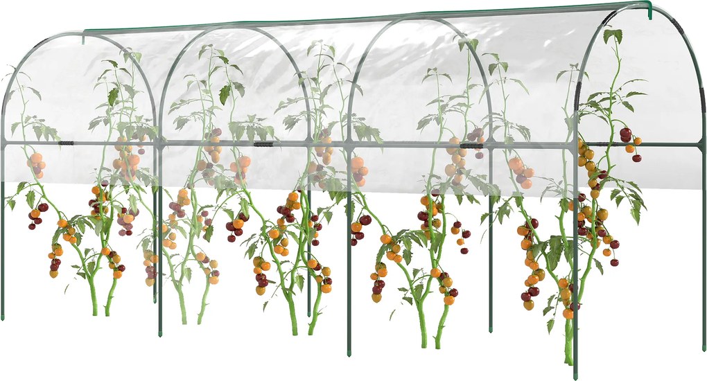 Estufa de jardim com 4 arcos de aço e cobertura em PVC, 4 x 1,2 x 1,7 m, verde