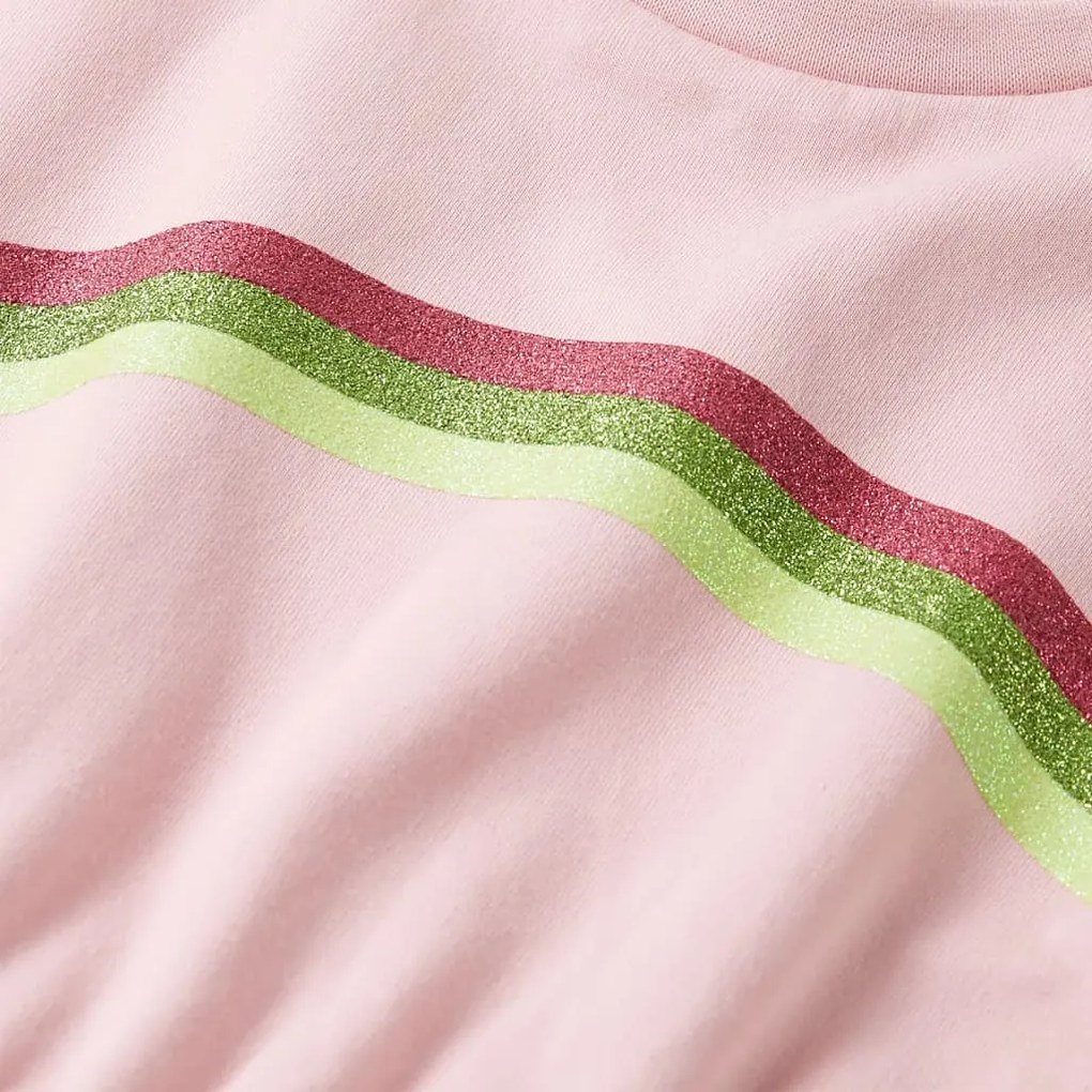 Vestido de criança com cordão rosa-claro 92