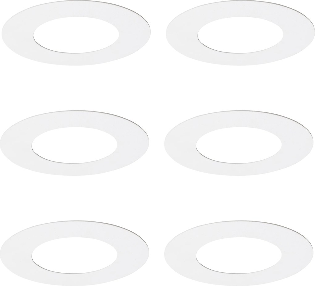 Conjunto de 6 anéis espaçadores brancos para focos embutidos de 7,5 - 13 cm - Spacer