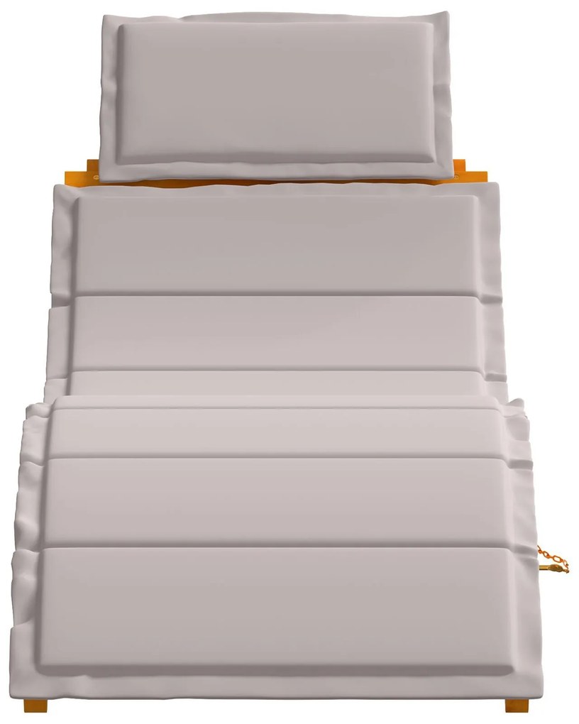 Espreguiçadeiras vidaXL com Almofadas 2 pcs Taupe Madeira Sólida de Ac