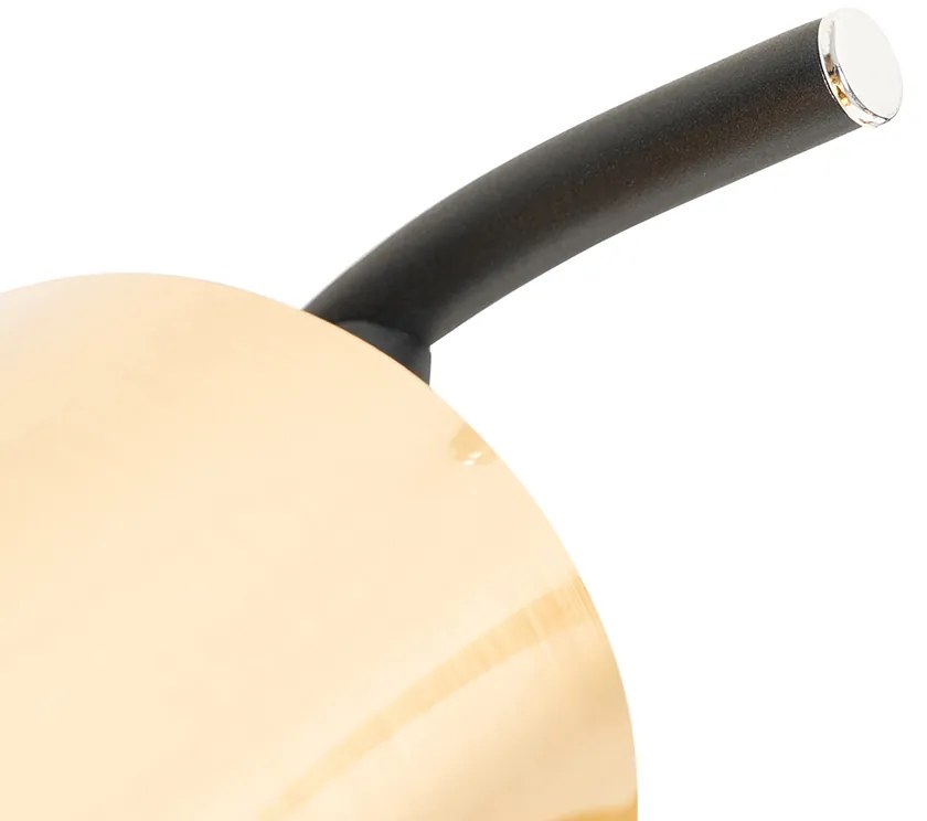 Candeeiro de teto moderno preto e dourado 3 luzes - Lofty