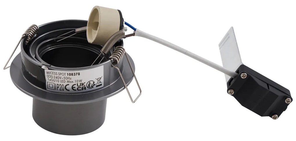 Foco embutido moderno Cinza-escuro GU10 50mm Redondo Inclinável - Installa