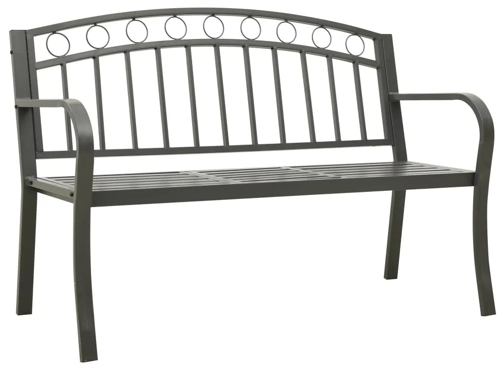 Banco de jardim com mesa 120 cm aço cinzento