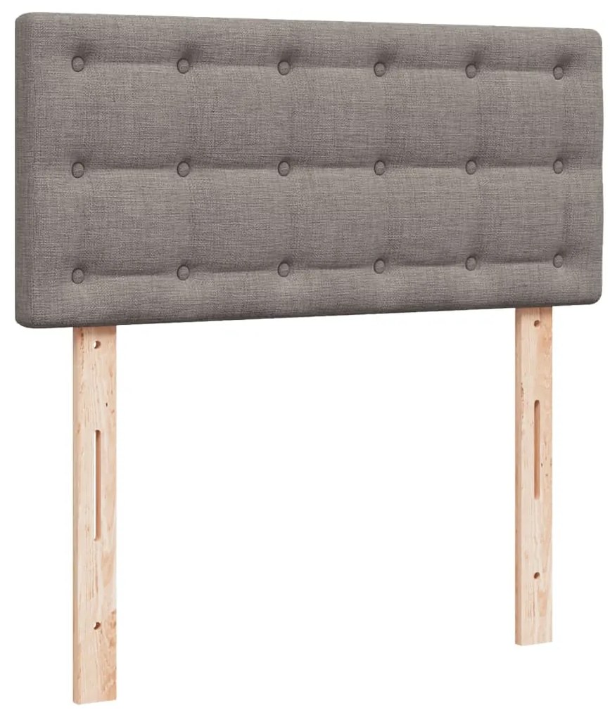 Cama com molas/colchão 90x190 cm tecido castanho-acinzentado