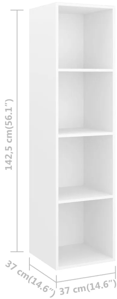 2 pcs conjunto de móveis de TV contraplacado branco