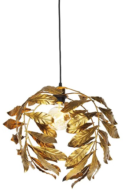 Candeeiro de suspensão vintage dourado antigo 40 cm - Linden