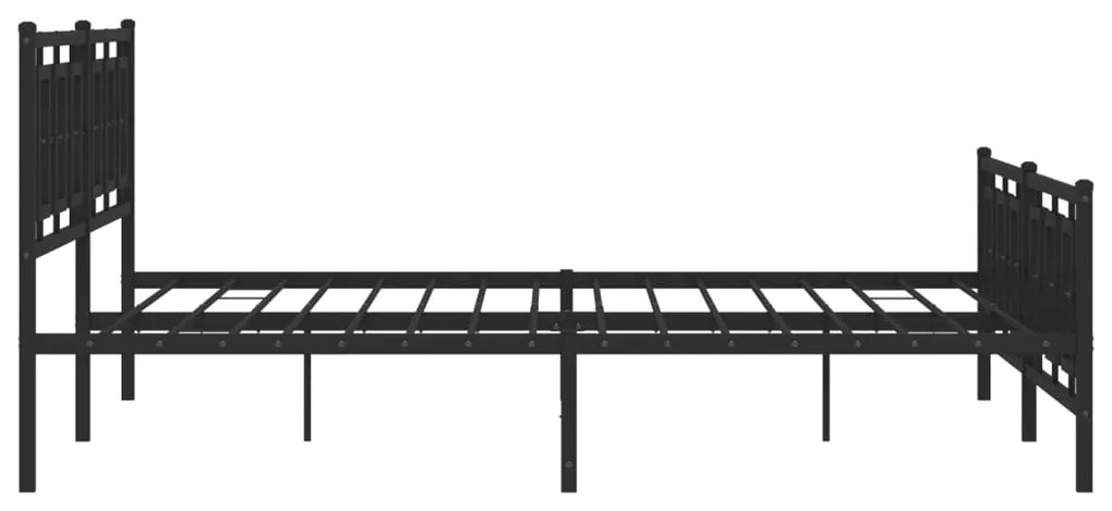 Estrutura de cama com cabeceira e pés 193x203 cm metal preto