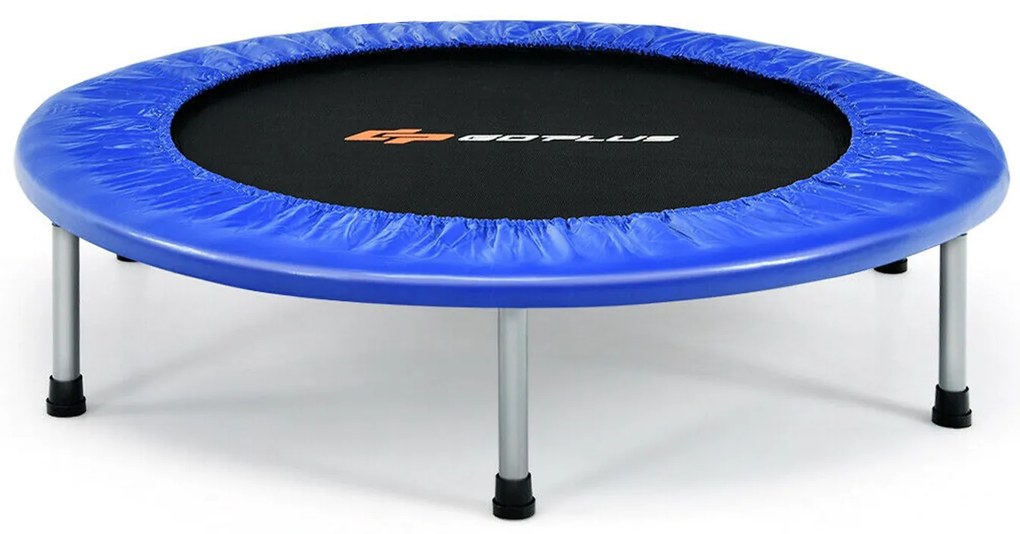 Mini trampolim dobrável de 38 polegadas, portátil, lazer, fitness, encosto, rosa