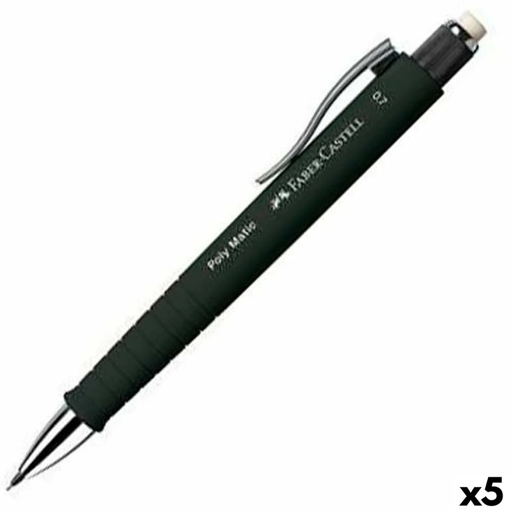 Porta-minas Faber-castell Poly Matic Preto 0,7 mm (5 Unidades)