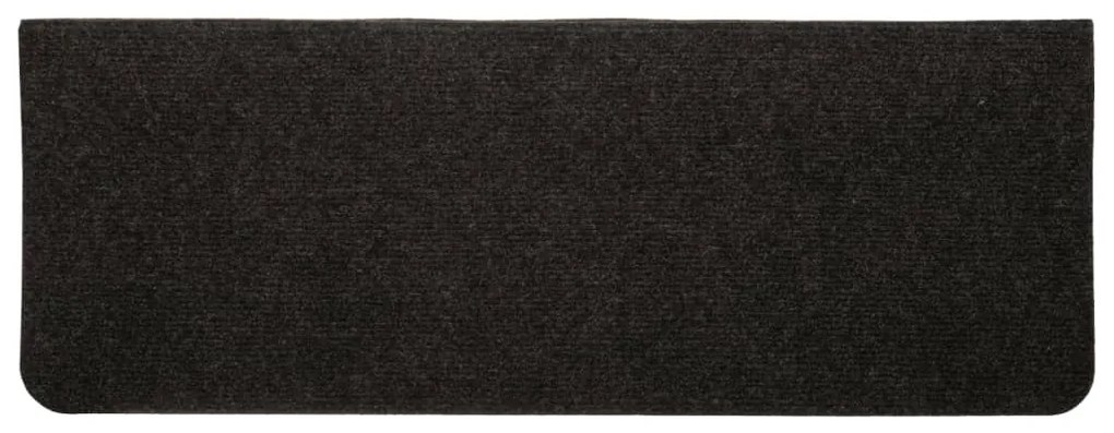 Tapetes de escada autoadesivos 15 pcs 65x24,5x3,5 cm preto