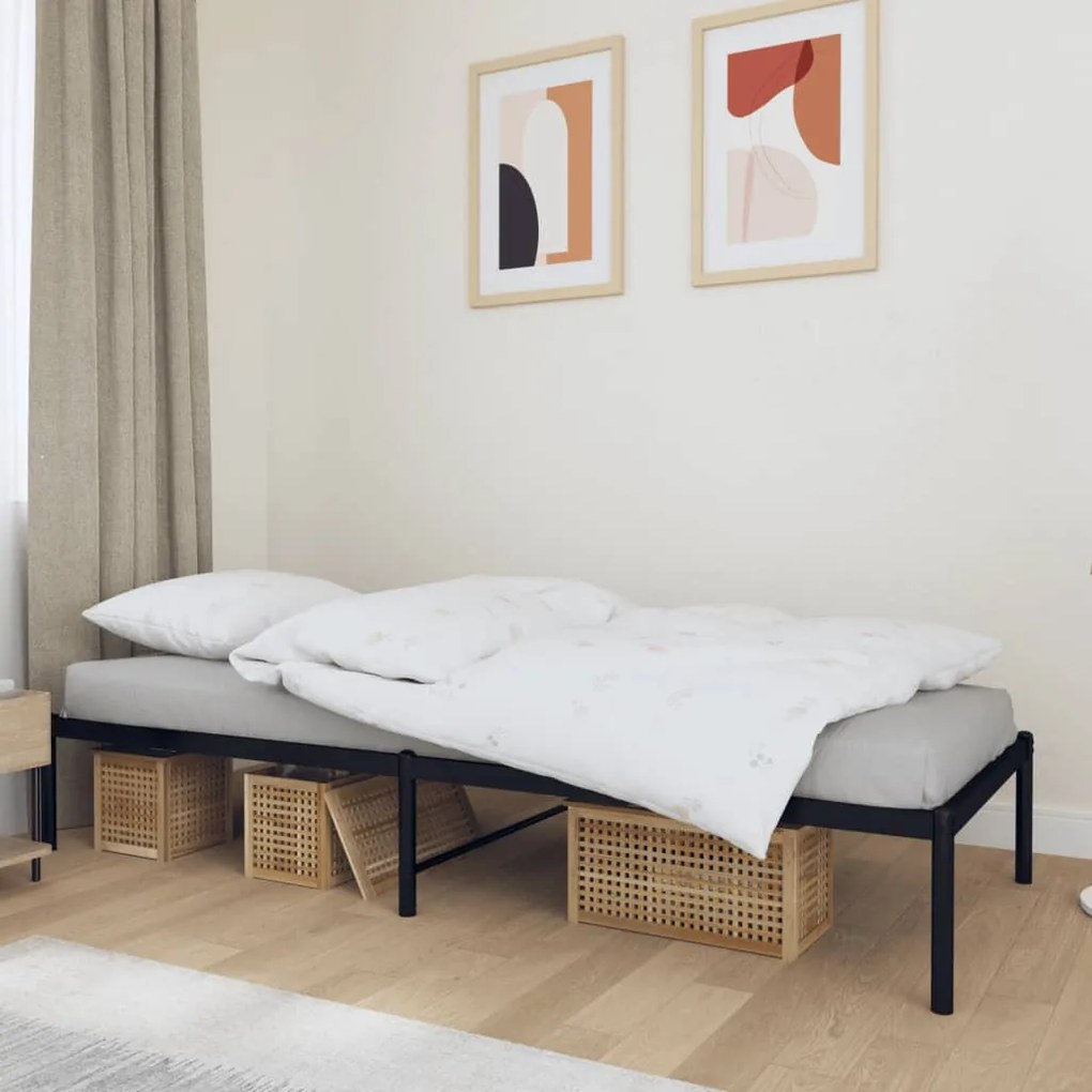 Estrutura de cama 75x190 cm metal preto