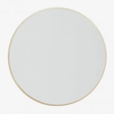 Espelho De Parede Redondo Ø60 Cm Em Alumínio Oreste Dourado - Sklum