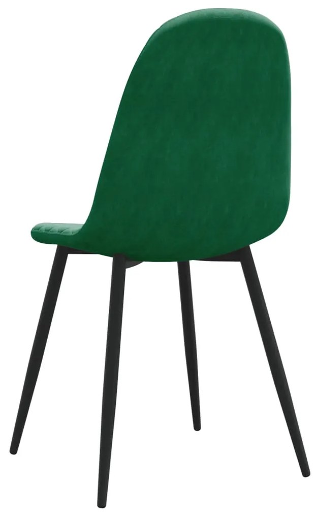 Cadeiras de jantar 4 pcs veludo verde-escuro