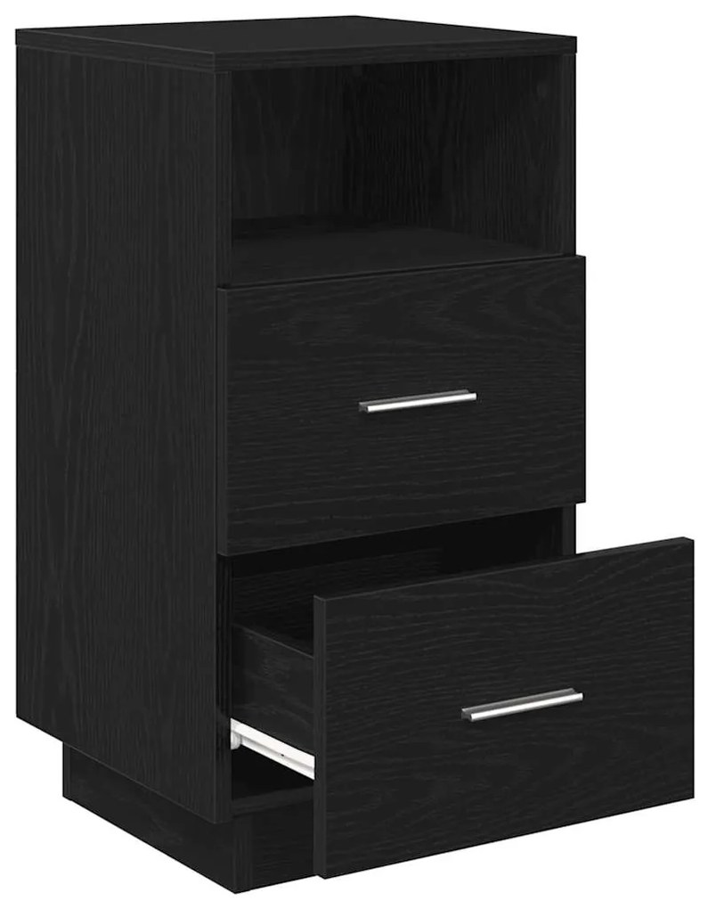 Mesas de cabeceira 2 pcs com 2 gavetas 36x36x68 cm preto