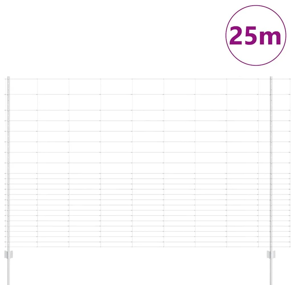 Postes para Cerca vidaXL 22 pcs U-Channel 160 cm Aço Galvanizado
