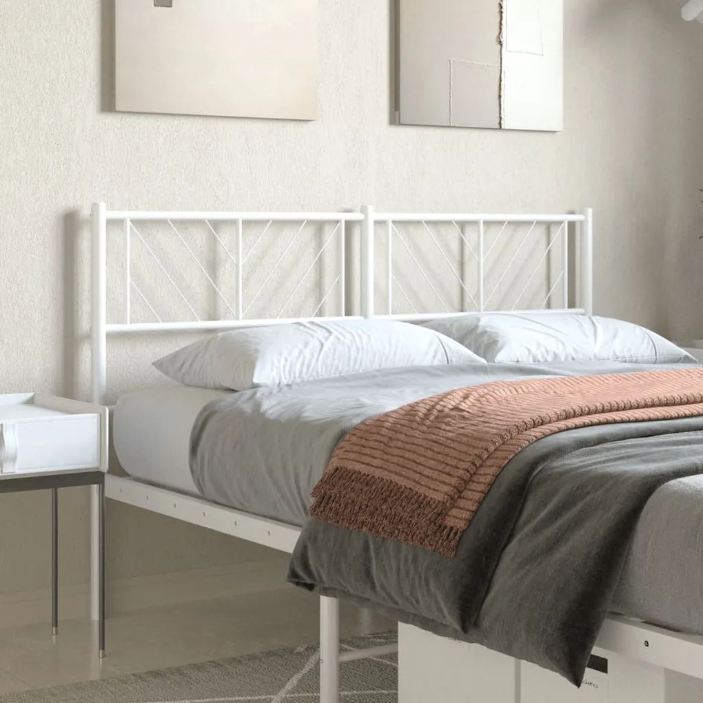 Cabeceira de cama 150 cm metal branco