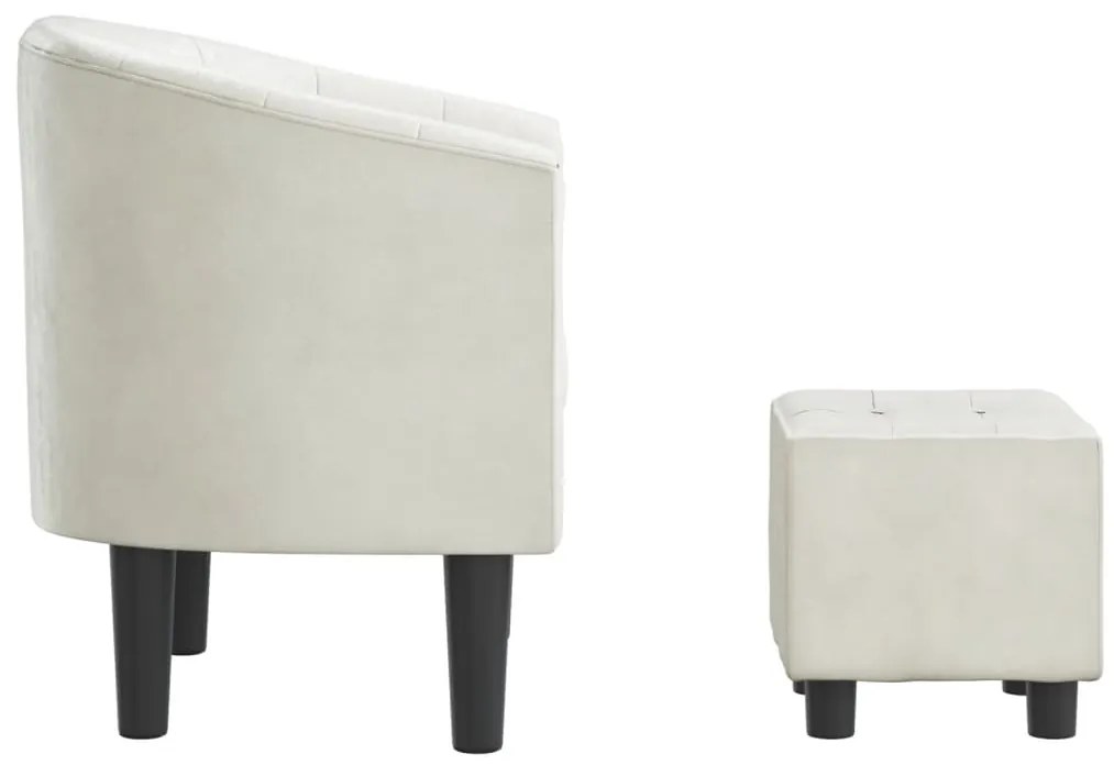 Poltrona com apoio de pés couro artificial branco