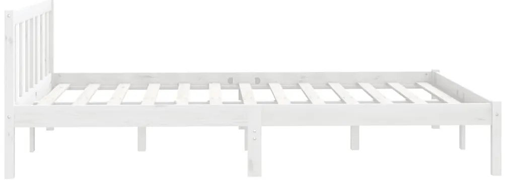 Estrutura de cama 140x200 cm pinho maciço branco