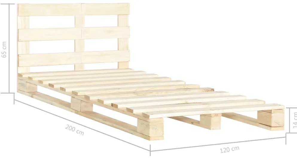 Estrutura de cama em paletes pinho maciço 120x200 cm