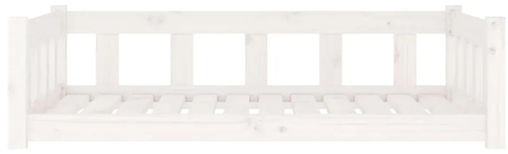 Cama para cães 105,5x75,5x28 cm madeira de pinho maciça branco