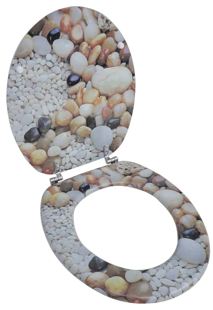 141484 vidaXL Tampa de sanita de MDF, design seixos