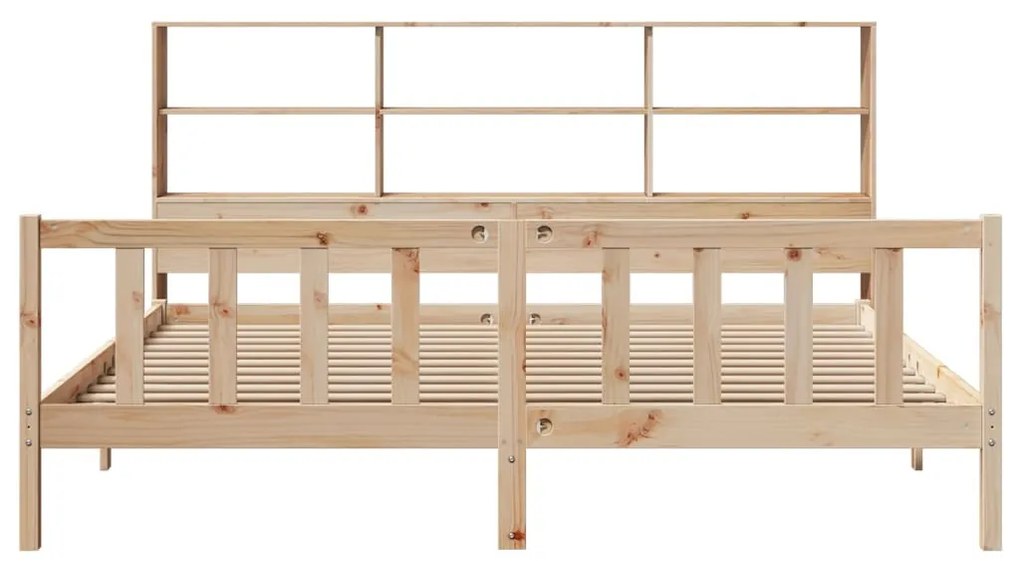 Cama com estante sem colchão 200x200 cm pinho maciço