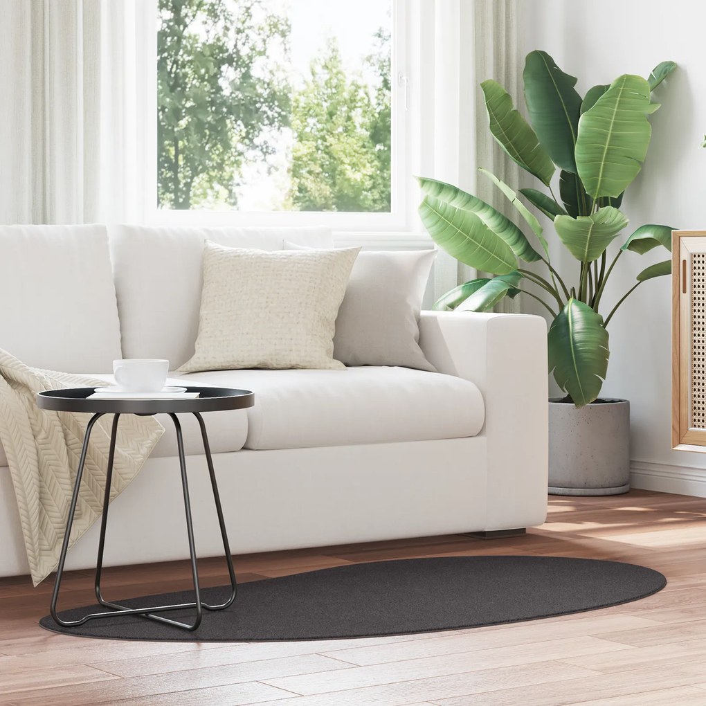 vidaXL Tapete de Área Antracite 80x150 cm Poliéster Antiderrapante