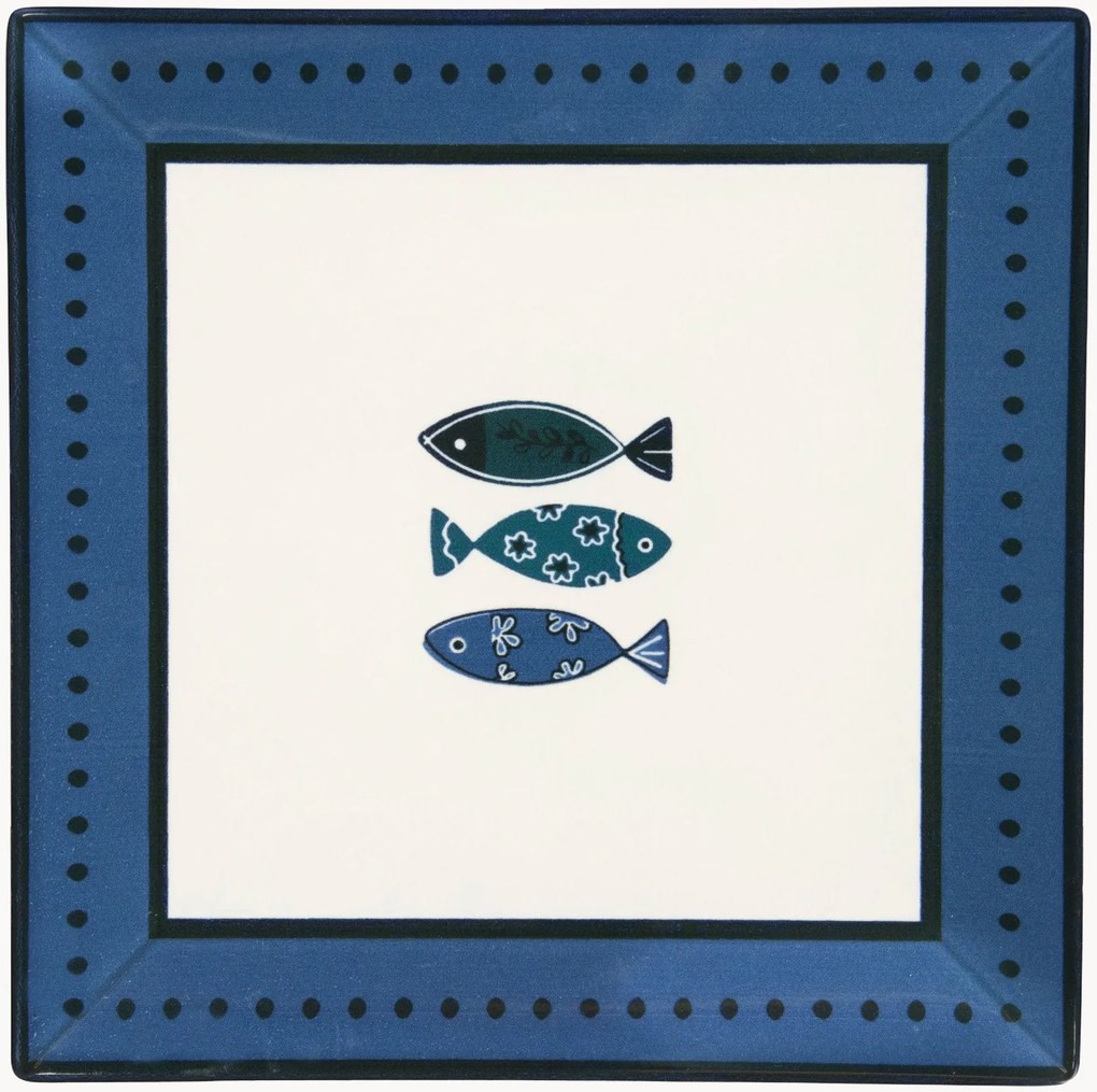 Pratos de jantar quadrados Ocean, conjunto de 6